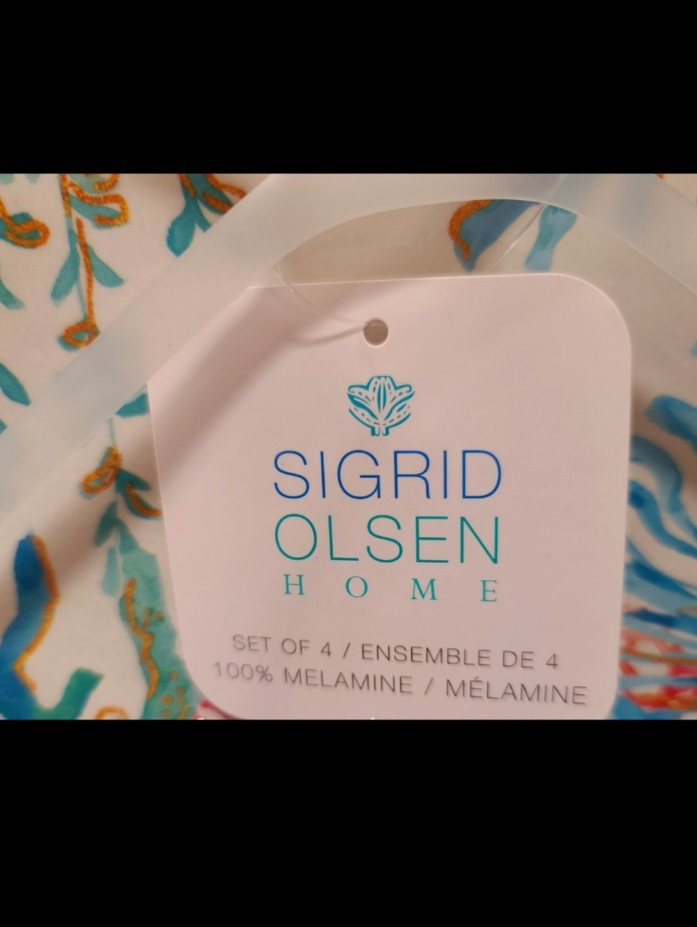 4 Sigrid Olsen Melamine Sea Coral Colorful Indoor Outdoor Dinner Plates Set New - Picture 2 of 5
